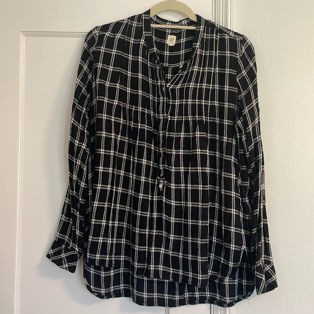 Gap Black Flannel Blouse